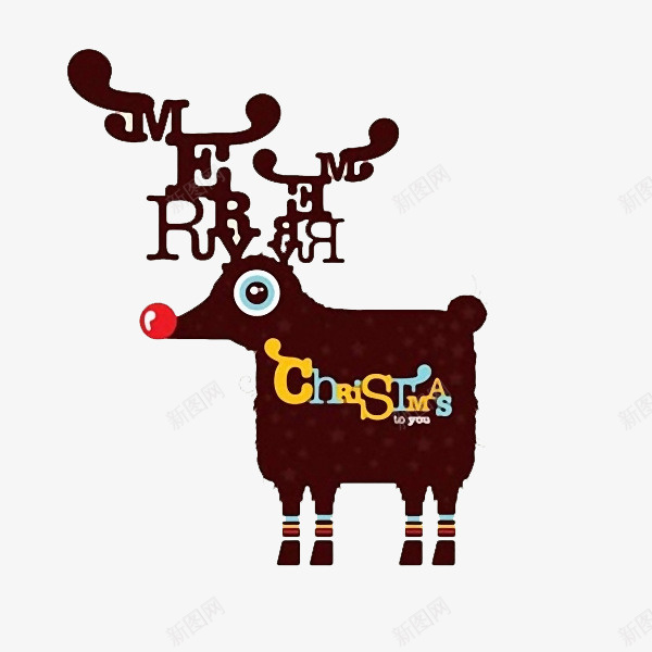 圣诞鹿可爱画风psd免抠素材_新图网 https://ixintu.com 免费 可爱 圣诞 圣诞快乐 圣诞鹿