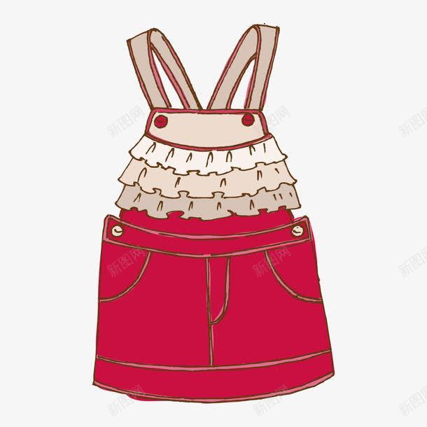 卡通裙子png免抠素材_新图网 https://ixintu.com 可爱 小孩裙子 服装 红色裙子 裙子