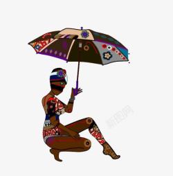 风情伞异域风情的女子撑着伞高清图片