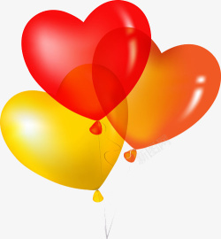 三只爱心形状的气球素材