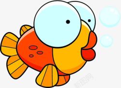 鱼戏水卡通彩色金鱼高清图片