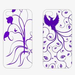 美化手机紫色花朵的壳高清图片