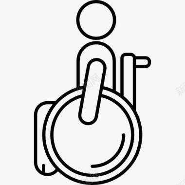 男人坐在轮椅上图标图标