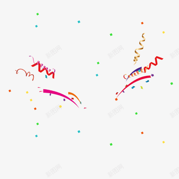 彩色漂浮彩带元素png免抠素材_新图网 https://ixintu.com 彩带 彩色 漂浮 节日