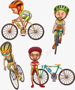 自行车和少年素材