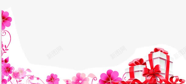 白色花朵卡通礼物png免抠素材_新图网 https://ixintu.com 卡通 白色 礼物 花朵 设计
