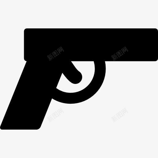 警察的枪黑色形状图标png_新图网 https://ixintu.com 侧视图 形状 枪 武器 臂 警察 黑色