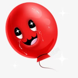 红色哭泣的气球卡通素材