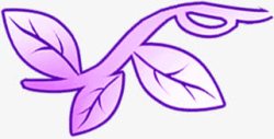 紫色卡通效果叶子素材