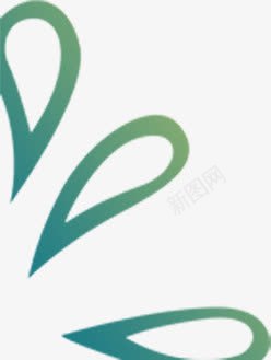 绿色渐变树叶小草装饰png免抠素材_新图网 https://ixintu.com 树叶 渐变 绿色 装饰