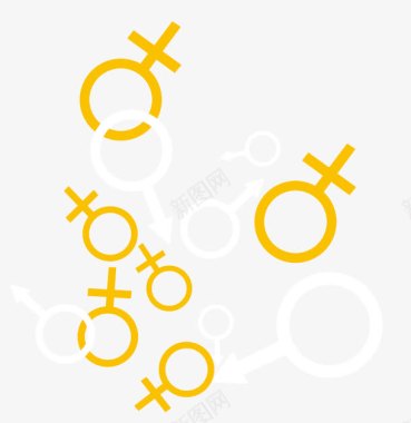 黄色男女符号底纹装饰图案图标图标