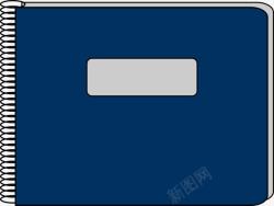 深蓝日记本素材