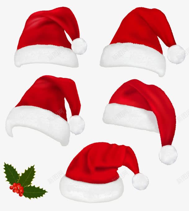 节日装饰圣诞帽子png免抠素材_新图网 https://ixintu.com 卡通 圣诞节 帽子 服装矢量图 红色 节日装饰