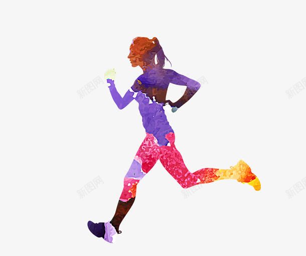 女人跑步剪纸油画psd免抠素材_新图网 https://ixintu.com 剪纸 女人 油画 跑步