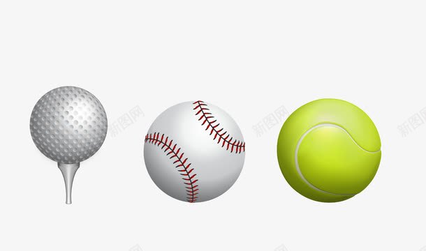 彩色逼真棒球橄榄球png免抠素材_新图网 https://ixintu.com 彩色棒球 橄榄球 矢量棒球 运动球类 逼真棒球