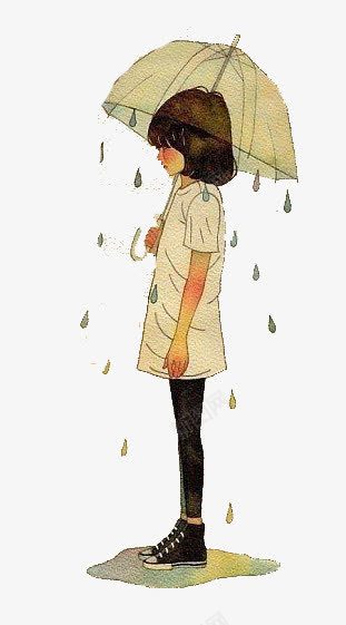 雨中女孩png免抠素材_新图网 https://ixintu.com 女孩 打伞女孩 雨中女孩