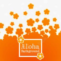 橙色夏威夷花卉背景素材