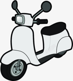 可爱卡通插图电动摩托车素材