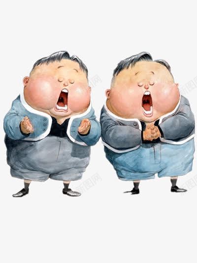 两个胖子在唱歌png免抠素材_新图网 https://ixintu.com 人物 大脸 沉醉 身材