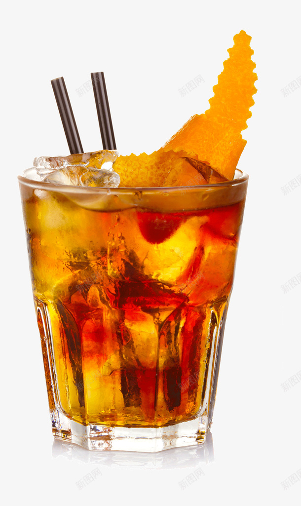 可乐橙皮饮料png免抠素材_新图网 https://ixintu.com 产品实物 冷饮 可乐 橙皮 玻璃杯 饮料