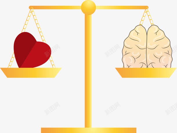 天平上的大脑与爱心矢量图eps免抠素材_新图网 https://ixintu.com 创意商务 大脑 天平 爱心 矢量大脑 矢量图