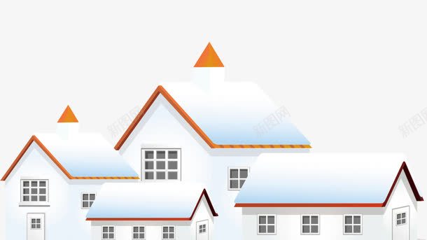 卡通白色的房子png免抠素材_新图网 https://ixintu.com 卡通房子 卡通瓦房 白色瓦房 白色的房子