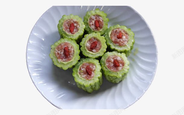 苦瓜酿肉png免抠素材_新图网 https://ixintu.com 美食 肉 苦瓜 食物