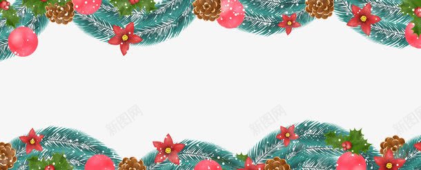 圣诞节松枝装饰png免抠素材_新图网 https://ixintu.com 圣诞节 松枝 绿色 装饰