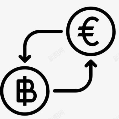 比特币转换货币欧元金融钱以货币图标图标