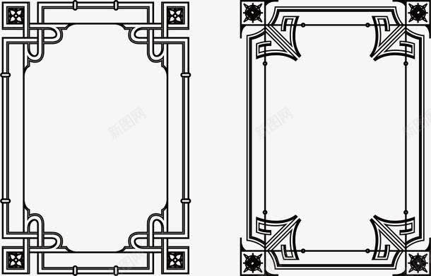 中国风古黑线框png免抠素材_新图网 https://ixintu.com 