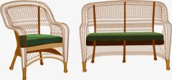 竹椅长椅元素素材