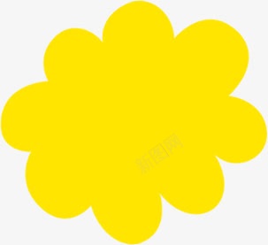 黄色卡通花型剪纸png免抠素材_新图网 https://ixintu.com 剪纸 卡通 花型 黄色