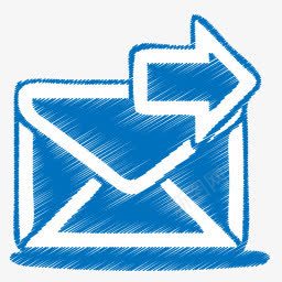 蓝色的邮件发送origami图标图标