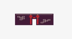 红帷幔扁平高清图片