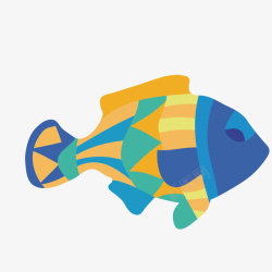 手绘彩色的小鱼装饰素材