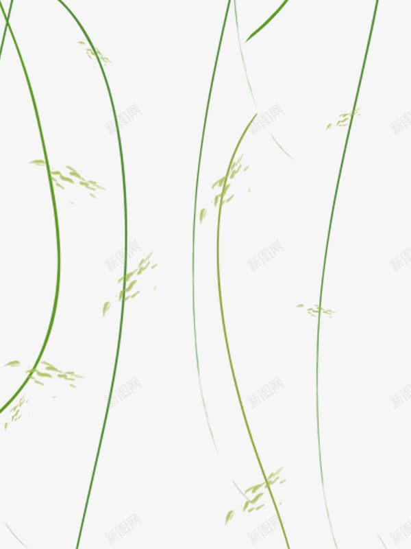 简单手绘绿色线条png免抠素材_新图网 https://ixintu.com 中国风 优美 古典 手绘 线条 绿色