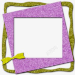 磨砂相框卡通紫色磨砂相框蝴蝶结高清图片