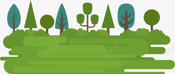 绿色扁平化树木装饰矢量图ai免抠素材_新图网 https://ixintu.com 扁平化 树木 绿色 装饰 矢量图