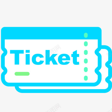 蓝色扁平化车票元素矢量图图标图标