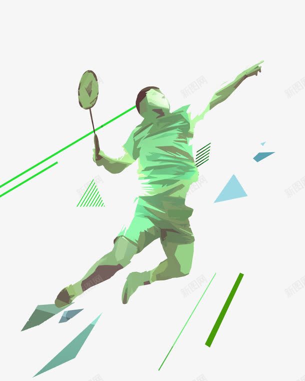 打球场景png免抠素材_新图网 https://ixintu.com 创意 手绘 打球场景 球拍 男孩 短发 立体 绿色 雕像