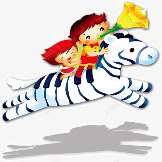可爱卡通骑马的儿童png免抠素材_新图网 https://ixintu.com 儿童 卡通 可爱 骑马