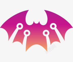 紫红色的蝙蝠紫红色卡通蝙蝠动物图标高清图片