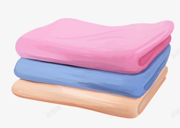 三色毛巾png免抠素材_新图网 https://ixintu.com 布料 毛巾 粉色毛巾