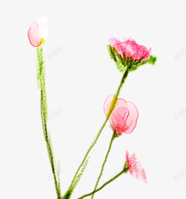 粉色蜡笔花朵装饰图案png免抠素材_新图网 https://ixintu.com 免抠PNG 粉色 花朵 蜡笔 装饰图案