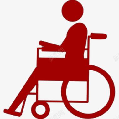 红色小人轮椅标识图标图标