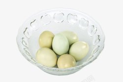 玻璃碗绿壳鸡蛋素材