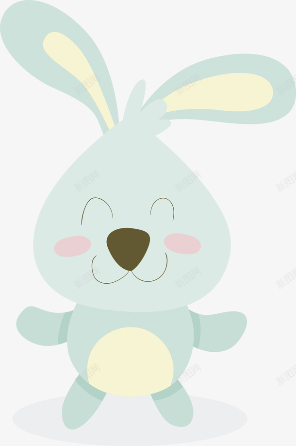 卡通可爱的小兔矢量图ai免抠素材_新图网 https://ixintu.com 卡通 可爱 小兔 开心 手绘 粉色 蓝色 矢量图