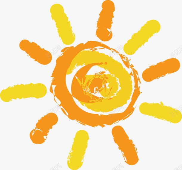 手绘太阳装饰png免抠素材_新图网 https://ixintu.com 卡通 可爱 太阳 手绘 黄色