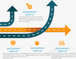 箭头道路商务信息图矢量图素材
