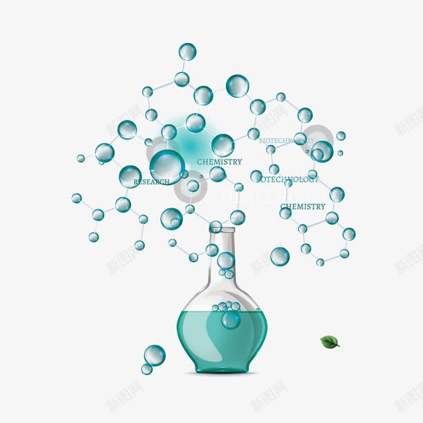 实验瓶和气泡png免抠素材_新图网 https://ixintu.com 气泡 蓝色泡泡 试验品